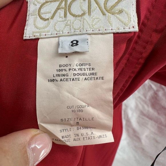 Cache Y2K Strapless Satin Gown Dress Red Formal Cocktail Maxi Long Holiday Size - Picture 7 of 9